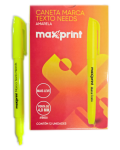 Caneta Marca Texto Needs Maxprint Amarela Caixa C/12