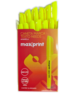 Caneta Marca Texto Needs Maxprint Amarela Caixa C/12