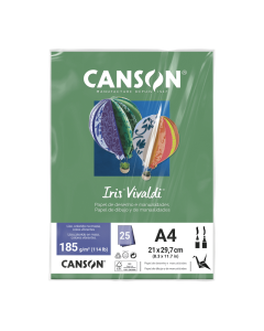 Papel Canson Iris Vivaldi A4 185g Verde Amazonas 25 Folhas