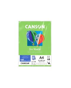 Papel Canson Iris Vivaldi A4 185g Verde Claro 25 Folhas