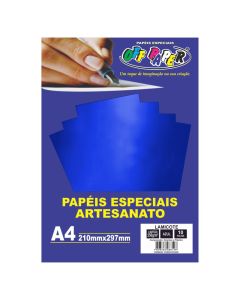 Papel Lamicote A4 250g Azul Off Paper 10 Folhas