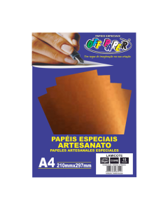 Papel Lamicote A4 250g Cobre Off Paper 10 Folhas