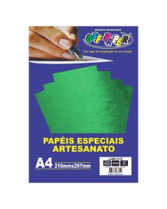 Papel Lamicote A4 250g Verde Off Paper 10 Folhas