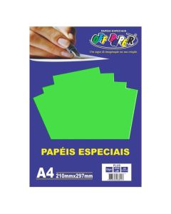 Papel Plus A4 120g Verde Lumi Off Paper 20 Folhas