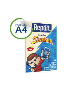 Papel Sulfite A4 Seninha Amarelo 210mm x 297mm 75g 100 folhas