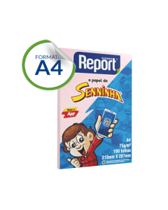 Papel Sulfite A4 Seninha Rosa 210mm x 297mm 75g 100 folhas