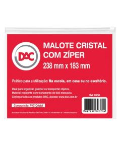 Pasta Malote Cristal Com Zíper Médio Dac