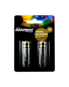 Pilha Alcalina AA Pequena Maxprint cartela c/ 2 un