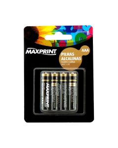Pilha Alcalina AAA Palito Maxprint cartela c/ 4 un