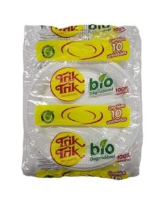 Prato 20cm Branco Trik Trik - Pt c/10 Un