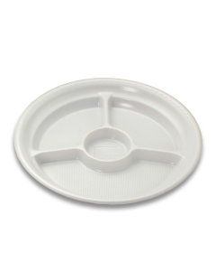 Prato 26cm c/ Divisória Branco Trik Trik - Pt c/10 Un