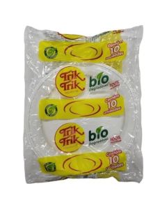 Prato Churrasco 25cm Branco Trik Trik - Pt c/10 Un