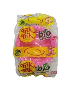 Prato Fundo 12cm Rosa Trik Trik - Pt c/10 Un
