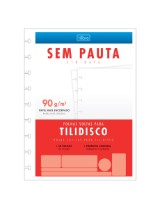 Refil Universitário S/Pauta Folhas Soltas p/ Tilidisco Tilibra - 50 Folhas