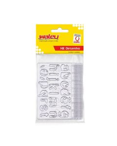 Régua Kit Desenho Cristal Waleu