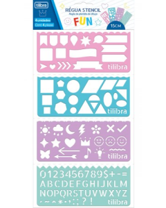 Régua Stencil Fun 15cm Blister 4un