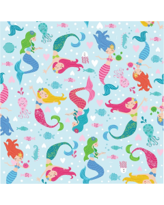 Saco de Presente Sereias 35x54cm Cromus Pacote c/ 50 un