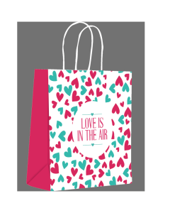 Sacola Amor no Ar (G) 22,5cm x 21cm x 8 cm Scrity