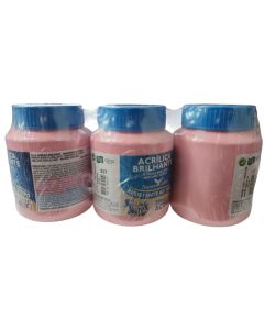 Tinta Acrílica Brilhante Rosa 250ml 3 un Acrilex
