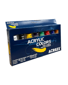 Tinta Acrílica c/8 Cores Acrylic Colors Acrilex