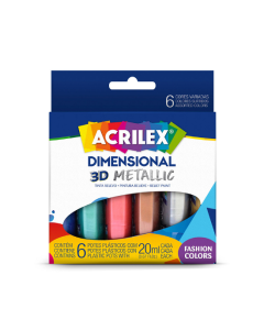Tinta Dimensional Metállic c/6 Cores Acrilex
