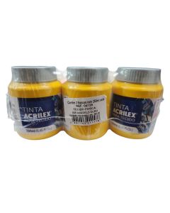 Tinta Fosca para Tecido 250 ml Amarelo 3 un Acrilex