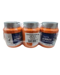 Tinta Fosca para Tecido 250 ml Laranja 3 un Acrilex