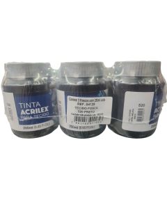 Tinta Fosca para Tecido 250 ml Preto 3 un Acrilex