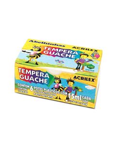 Tinta Guache com 6 Cores 15 ml Acrilex