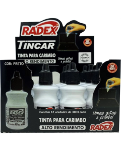 Tinta para Carimbo Preta 40ml Radex Caixa C/12 un