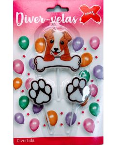 Vela Dog Caramelo c/3 unid. Make+