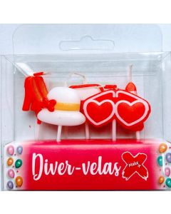 Vela Kit Diva 3cm c/5 unid. Make+