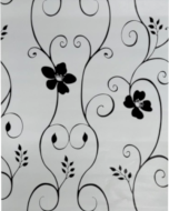 Adesivo BRW Estampado Flores Pretas - 45 cm x 10 metros