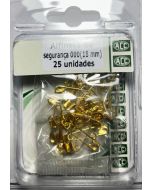 Alfinete de Segurança 000 (18mm) latonado blister c/25 unidades ACC
