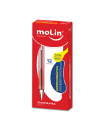 Caneta Esferográfica Molin 0.7mm Vermelha Caixa c/12 un