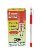 Caneta Esferográfica Pilot BPS-Grip-M 1.0mm Vermelha Caixa c/12 un