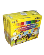Caneta Hidrográfica Jumbo Big 12 Cores Acrilex Pt c/6 Un