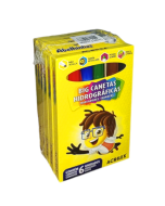 Caneta Hidrográfica Jumbo Big 6 Cores Acrilex Pt c/6 Un