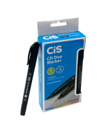 Caneta Marcadora para CD e DVD Preta Ponta Dupla Cis CX c/12 un