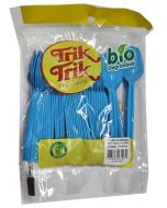 Colher pra Sobremesa Azul Claro Trik Trik - PT c/ 50 un