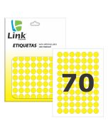 Etiqueta Link Redonda Amarelo 12mm Cartela c/ 210 un