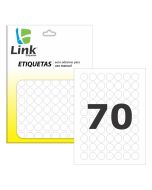 Etiqueta Link Redonda Branca 12mm Cartela c/ 210 un