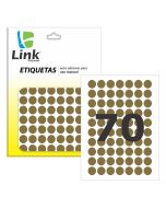 Etiqueta Link Redonda Ouro 12mm Cartela c/ 210 un