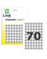 Etiqueta Link Redonda Prata 12mm Cartela c/ 210 un