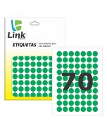 Etiqueta Link Redonda Verde 12mm Cartela c/ 210 un