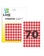 Etiqueta Link Redonda Vermelha 12mm Cartela c/ 210 un