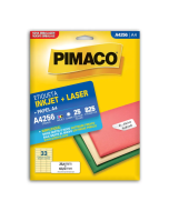 Etiqueta Pimaco A4256 Papel A4 33 Etiquetas por Folha Inkjet + Laser
