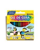 Giz de Cera Fino 12 Cores Acrilex