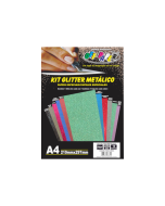 Kit Glitter Metálico A4 250g 10 Cores Off Paper