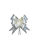 Laço Fácil P Branco c/Filete Duplo Dourado c/10 un Make +